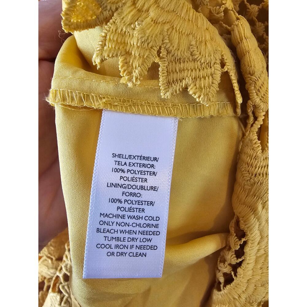 Loft yellow sunflower crochet lace dress sz 14 tall new - Picture 7 of 8